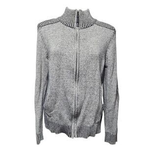 Fried denim NYC ribbed knit full zip sweater men's medium